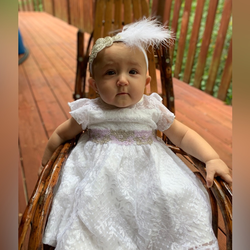 🎉HP🎉Exquisite lace dress with matching diaper cover and free head band
